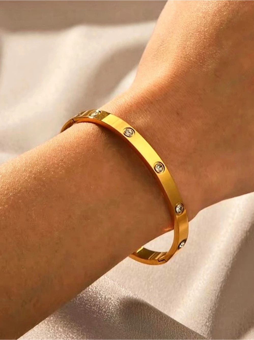 Gold-Tone Crystal Accent Bracelet Like New